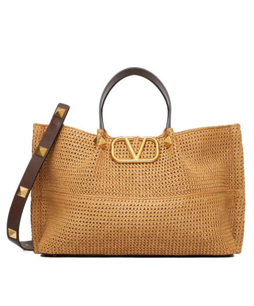 Valentino Medium Shopping Bag In Synthetic Raffia